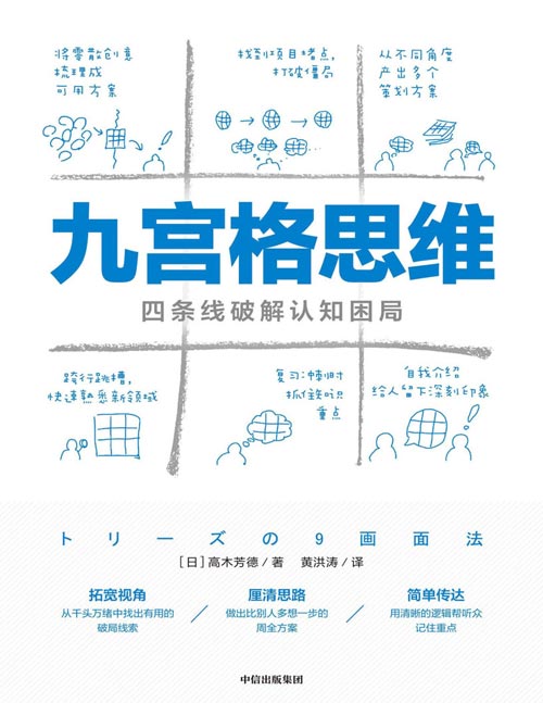 《九宫格思维：四条线破解认知困局》只用四条线就能辅助你厘清思路，发现各种难题的关键点及突破口，做出更周全的破局方案，找到更合适的沟通方式，用清晰的逻辑帮听众记住重点